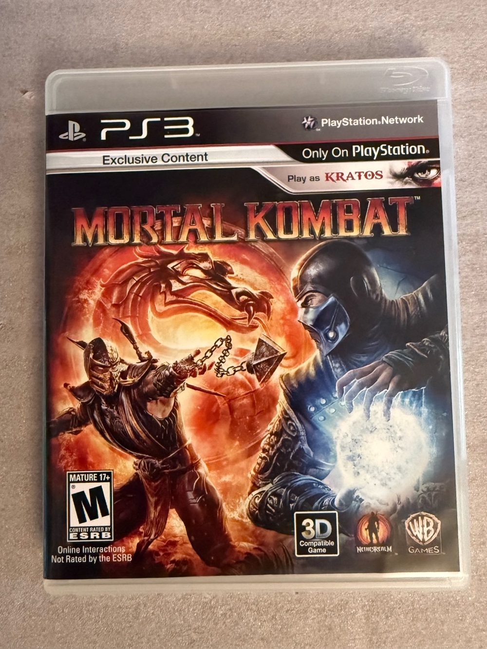 Sony PS3 Mortal Kombat Video Game/Case/ Manual